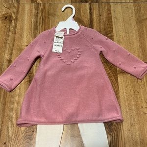 First Impressions outfit (NWT), 6-9M, sweater dress and tights